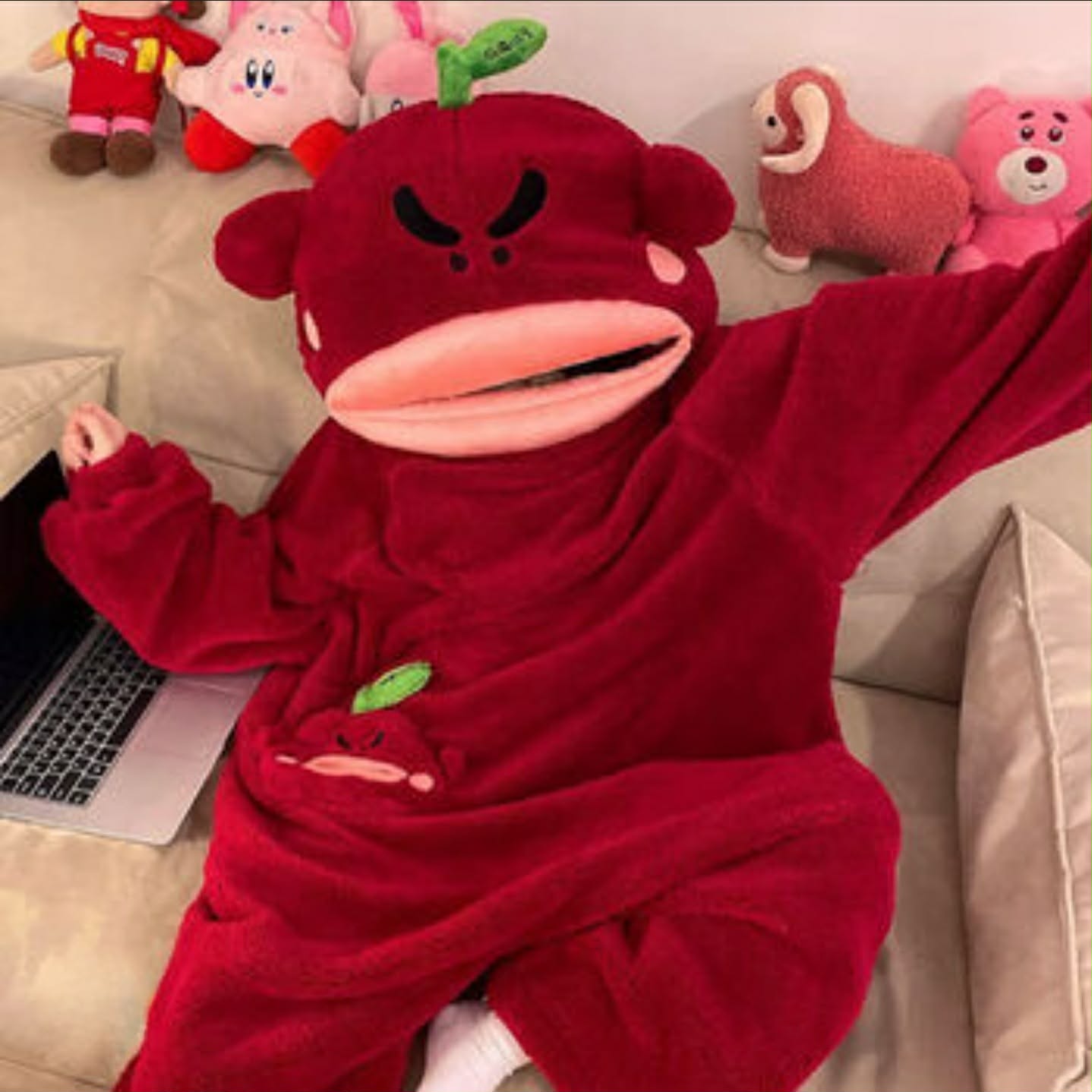 Sleepy Pear Onesie / Angry Apple Onesie