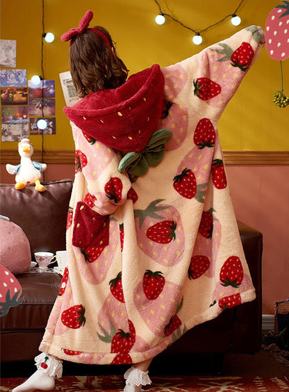 Wearable Strawberry Blanket
