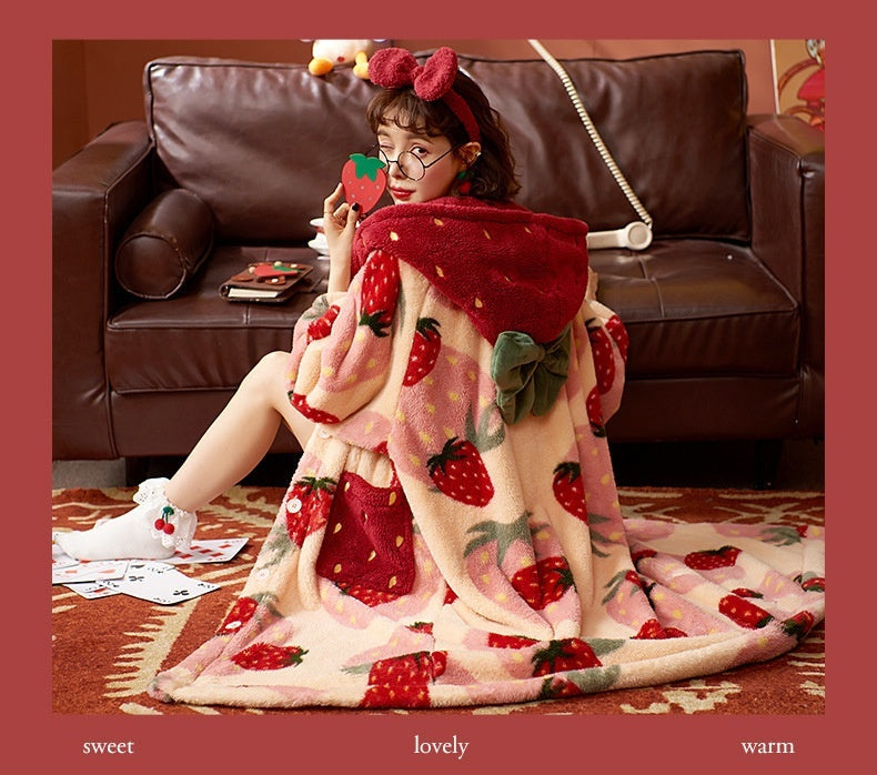 Wearable Strawberry Blanket
